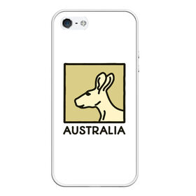 Чехол для iPhone 5/5S матовый с принтом Australia в Екатеринбурге, Силикон | Область печати: задняя сторона чехла, без боковых панелей | Тематика изображения на принте: australia | австралия | животные | кенгуру | страны