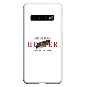 Чехол для Samsung Galaxy S10 с принтом Hunter в Екатеринбурге, Силикон | Область печати: задняя сторона чехла, без боковых панелей | Тематика изображения на принте: hunter | будь сильнее | будь храбрым | охотник | тигр | хищник