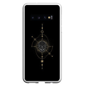 Чехол для Samsung Galaxy S10 с принтом Череп в Екатеринбурге, Силикон | Область печати: задняя сторона чехла, без боковых панелей | асторономия | звёзды | космос | планеты | узоры | череп