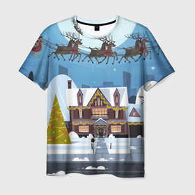 Мужская футболка 3D с принтом Новогодние каникулы в Екатеринбурге, 100% полиэфир | прямой крой, круглый вырез горловины, длина до линии бедер | Тематика изображения на принте: 