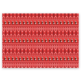 Поздравительная открытка с принтом Новогодние пингвины в Екатеринбурге, 100% бумага | плотность бумаги 280 г/м2, матовая, на обратной стороне линовка и место для марки
 | Тематика изображения на принте: 