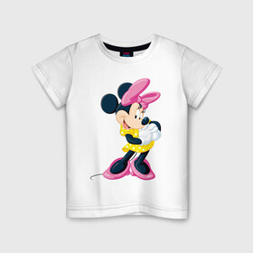 Детская футболка хлопок с принтом minnie mouse в Екатеринбурге, 100% хлопок | круглый вырез горловины, полуприлегающий силуэт, длина до линии бедер | disney | мультфильмы | мышонок | персонаж