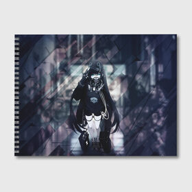 Альбом для рисования с принтом Anime Cyber в Екатеринбурге, 100% бумага
 | матовая бумага, плотность 200 мг. | anime | cyber | mask | аниме тян | в маске | девушка | кибер