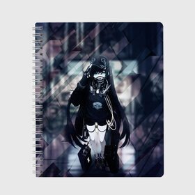 Тетрадь с принтом Anime Cyber в Екатеринбурге, 100% бумага | 48 листов, плотность листов — 60 г/м2, плотность картонной обложки — 250 г/м2. Листы скреплены сбоку удобной пружинной спиралью. Уголки страниц и обложки скругленные. Цвет линий — светло-серый
 | anime | cyber | mask | аниме тян | в маске | девушка | кибер
