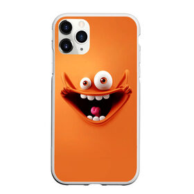 Чехол для iPhone 11 Pro Max матовый с принтом Безумная мордашка в Екатеринбурге, Силикон |  | глаза | зубы | мультяшный персонаж | смешная эмоция | смешное лицо | язык