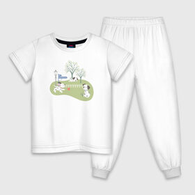 Детская пижама хлопок с принтом 101 Dalmatians в Екатеринбурге, 100% хлопок |  брюки и футболка прямого кроя, без карманов, на брюках мягкая резинка на поясе и по низу штанин
 | Тематика изображения на принте: 101 dalmatians | 101 далматинец | disney | vdkimel | дисней