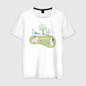 Мужская футболка хлопок с принтом 101 Dalmatians в Екатеринбурге, 100% хлопок | прямой крой, круглый вырез горловины, длина до линии бедер, слегка спущенное плечо. | 101 dalmatians | 101 далматинец | disney | vdkimel | дисней