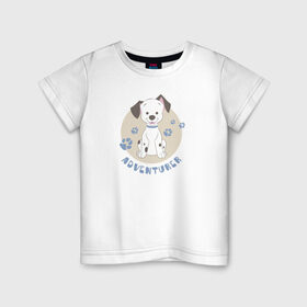 Детская футболка хлопок с принтом Adventurer в Екатеринбурге, 100% хлопок | круглый вырез горловины, полуприлегающий силуэт, длина до линии бедер | Тематика изображения на принте: 101 dalmatians | 101 далматинец | disney | vdkimel | дисней