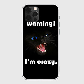 Чехол для iPhone 12 Pro Max с принтом Осторожно! Я крэйзи в Екатеринбурге, Силикон |  | Тематика изображения на принте: голубые глаза | жизненная цитата | злой кот | кот | крутой кот | я сумасшедший