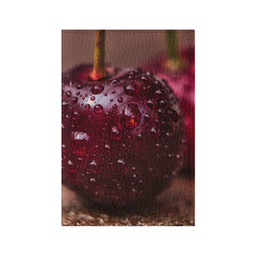 Обложка для паспорта матовая кожа с принтом Вишня в Екатеринбурге, натуральная матовая кожа | размер 19,3 х 13,7 см; прозрачные пластиковые крепления | cherries | вишенка | вишенки | вишни | вишня | еда | черешни | черешня | ягода | ягодка | ягодки | ягоды