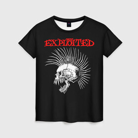 Женская футболка 3D с принтом The Exploited в Екатеринбурге, 100% полиэфир ( синтетическое хлопкоподобное полотно) | прямой крой, круглый вырез горловины, длина до линии бедер | exploited | punks | punks not dead | the exploited | панк не сдох | панки | уоти | череп | эксплоитед