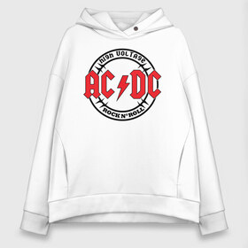 Женское худи Oversize хлопок с принтом AC DC в Екатеринбурге, френч-терри — 70% хлопок, 30% полиэстер. Мягкий теплый начес внутри —100% хлопок | боковые карманы, эластичные манжеты и нижняя кромка, капюшон на магнитной кнопке | ac dc | australian | hard rock | music | rock | rock band | rocknroll | sydney | австралийская | музыка | рок | рок группа | рок н ролл | сидней | хард рок