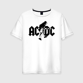Женская футболка хлопок Oversize с принтом AC DC в Екатеринбурге, 100% хлопок | свободный крой, круглый ворот, спущенный рукав, длина до линии бедер
 | ac dc | australian | hard rock | music | rock | rock band | rocknroll | sydney | австралийская | музыка | рок | рок группа | рок н ролл | сидней | хард рок