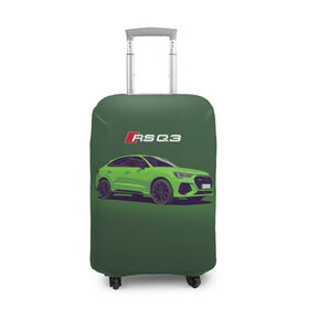 Чехол для чемодана 3D с принтом AUDI RS Q3 (Z) в Екатеринбурге, 86% полиэфир, 14% спандекс | двустороннее нанесение принта, прорези для ручек и колес | audi | auto | perfomance | q3 | rs | rs q3 | rsq3 | sport | авто | автомобиль | автомобильные | ауди | бренд | ку 3 | ку3 | марка | машины | перфоманс | рс | спорт