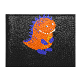 Обложка для студенческого билета с принтом Оранжевый дракончин-динозаврик в Екатеринбурге, натуральная кожа | Размер: 11*8 см; Печать на всей внешней стороне | dino | волшебный | дино | динозавр | динозаврик | дракон | дракончик | дракоша | змей горыныч | змея | змий | малыш | милашка | милый | парк юрского периода | сказка | сказочный | фэнтези