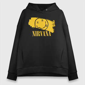 Женское худи Oversize хлопок с принтом Nirvana в Екатеринбурге, френч-терри — 70% хлопок, 30% полиэстер. Мягкий теплый начес внутри —100% хлопок | боковые карманы, эластичные манжеты и нижняя кромка, капюшон на магнитной кнопке | alternative rock | american | grunge | music | nirvana | rock | rock band | usa | альтернативный рок | американская | гранж | музыка | рок | рок группа | сша