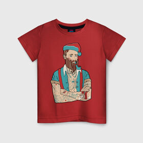 Детская футболка хлопок с принтом Хипстер в Екатеринбурге, 100% хлопок | круглый вырез горловины, полуприлегающий силуэт, длина до линии бедер | 