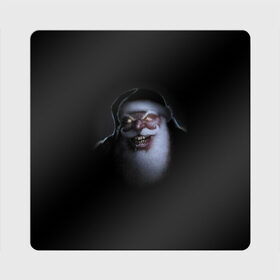 Магнит виниловый Квадрат с принтом Very bad Santa в Екатеринбурге, полимерный материал с магнитным слоем | размер 9*9 см, закругленные углы | Тематика изображения на принте: beard | jaw | moustache | new year | saliva | santa claus | teeth | борода | дед мороз | зубы | новый год | пасть | санта клаус | слюна | усы
