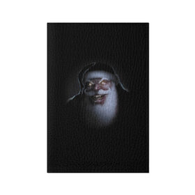 Обложка для паспорта матовая кожа с принтом Very bad Santa в Екатеринбурге, натуральная матовая кожа | размер 19,3 х 13,7 см; прозрачные пластиковые крепления | Тематика изображения на принте: beard | jaw | moustache | new year | saliva | santa claus | teeth | борода | дед мороз | зубы | новый год | пасть | санта клаус | слюна | усы