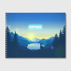 Альбом для рисования с принтом NATURE в Екатеринбурге, 100% бумага
 | матовая бумага, плотность 200 мг. | горы | закат | лес | ночное небо | озеро в лесу | олень в лесу | природа | солнце