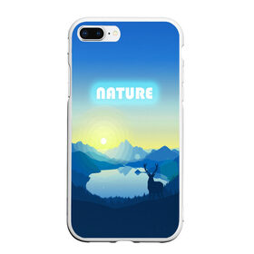 Чехол для iPhone 7Plus/8 Plus матовый с принтом NATURE в Екатеринбурге, Силикон | Область печати: задняя сторона чехла, без боковых панелей | горы | закат | лес | ночное небо | озеро в лесу | олень в лесу | природа | солнце