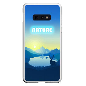 Чехол для Samsung S10E с принтом NATURE в Екатеринбурге, Силикон | Область печати: задняя сторона чехла, без боковых панелей | Тематика изображения на принте: горы | закат | лес | ночное небо | озеро в лесу | олень в лесу | природа | солнце