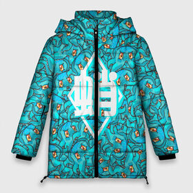 Женская зимняя куртка 3D с принтом ОСЬМИНОГ в Екатеринбурге, верх — 100% полиэстер; подкладка — 100% полиэстер; утеплитель — 100% полиэстер | длина ниже бедра, силуэт Оверсайз. Есть воротник-стойка, отстегивающийся капюшон и ветрозащитная планка. 

Боковые карманы с листочкой на кнопках и внутренний карман на молнии | иероглифы | морской житель | осьминог | ромб