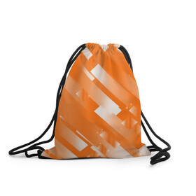 Рюкзак-мешок 3D с принтом Оранжевый градиент в Екатеринбурге, 100% полиэстер | плотность ткани — 200 г/м2, размер — 35 х 45 см; лямки — толстые шнурки, застежка на шнуровке, без карманов и подкладки | блеск | геометрия | градиент | линии | оранжевый | полосы