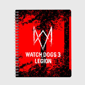 Тетрадь с принтом Watch Dogs Legion в Екатеринбурге, 100% бумага | 48 листов, плотность листов — 60 г/м2, плотность картонной обложки — 250 г/м2. Листы скреплены сбоку удобной пружинной спиралью. Уголки страниц и обложки скругленные. Цвет линий — светло-серый
 | esport | games | watch dogs: legion | боевик | вотч догс легион | игроки | игролюбители | игроманы | игры | киберспорт | сторожевые псы | эйден пирс