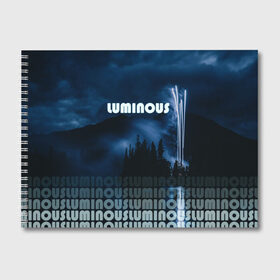 Альбом для рисования с принтом LUMINOUS в Екатеринбурге, 100% бумага
 | матовая бумага, плотность 200 мг. | Тематика изображения на принте: неоновый принт | ночная атмосфера | ночное небо | ночной лес | темные облака | туман | фейерверк