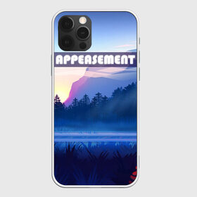 Чехол для iPhone 12 Pro Max с принтом APPEASEMENT в Екатеринбурге, Силикон |  | алый закат | вечернее небо | голубое небо | горы | деревья | закат | красный закат | неоновая надпись | поле | туман