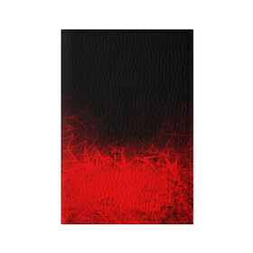 Обложка для паспорта матовая кожа с принтом КРАСНО-ЧЕРНЫЙ ГРАДИЕНТ в Екатеринбурге, натуральная матовая кожа | размер 19,3 х 13,7 см; прозрачные пластиковые крепления | black | blood | fire | red | stars | градиент | звезды | красный | кровь | огонь | текстуры | узор | черный