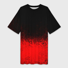Платье-футболка 3D с принтом КРАСНО ЧЕРНЫЙ ГРАДИЕНТ в Екатеринбурге,  |  | black | blood | fire | red | stars | градиент | звезды | красный | кровь | огонь | текстуры | узор | черный