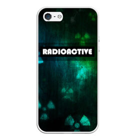 Чехол для iPhone 5/5S матовый с принтом RADIOACTIVE в Екатеринбурге, Силикон | Область печати: задняя сторона чехла, без боковых панелей | Тематика изображения на принте: значок радиации | металл текстура | метро | радиация | сталкер