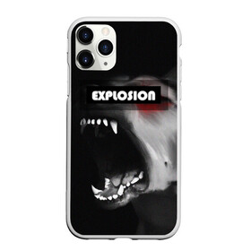 Чехол для iPhone 11 Pro Max матовый с принтом EXPLOSION(ВЗРЫВНОЙ) в Екатеринбурге, Силикон |  | волк | злая собака | злой волк | лай собаки | неоновая надпись | оскал волка