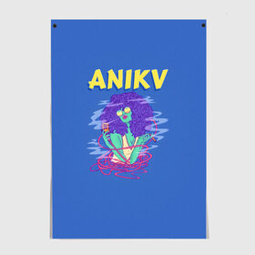 Постер с принтом ANIKV в Екатеринбурге, 100% бумага
 | бумага, плотность 150 мг. Матовая, но за счет высокого коэффициента гладкости имеет небольшой блеск и дает на свету блики, но в отличии от глянцевой бумаги не покрыта лаком | anika | anikv | аника | анна пурцен | было или нет | песни