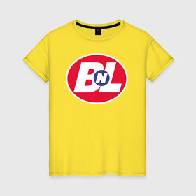 Женская футболка хлопок с принтом Buy n Large в Екатеринбурге, 100% хлопок | прямой крой, круглый вырез горловины, длина до линии бедер, слегка спущенное плечо | buy n large | pixar | vdzabma | пиксар