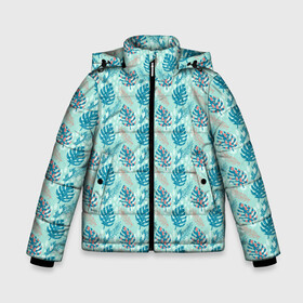 Зимняя куртка для мальчиков 3D с принтом Тропический паттерн монстера в Екатеринбурге, ткань верха — 100% полиэстер; подклад — 100% полиэстер, утеплитель — 100% полиэстер | длина ниже бедра, удлиненная спинка, воротник стойка и отстегивающийся капюшон. Есть боковые карманы с листочкой на кнопках, утяжки по низу изделия и внутренний карман на молнии. 

Предусмотрены светоотражающий принт на спинке, радужный светоотражающий элемент на пуллере молнии и на резинке для утяжки | абстракция | веточка | гавайи | джунгли | лето | листья | монстера | орнамент | пальма | паттерн | пятна | тропики | тропический | узор