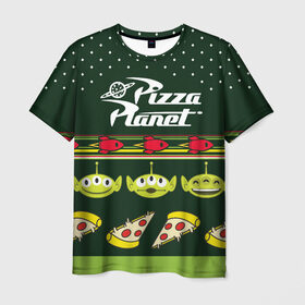 Мужская футболка 3D с принтом Pizza Planet в Екатеринбурге, 100% полиэфир | прямой крой, круглый вырез горловины, длина до линии бедер | pixar | pizza planet | toy story | vdzabma | история игрушек | пиксар