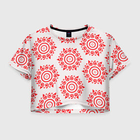 Женская футболка Crop-top 3D с принтом Цишань Вэнь в Екатеринбурге, 100% полиэстер | круглая горловина, длина футболки до линии талии, рукава с отворотами | вэнь жохань | вэнь нин | магистр дьявольского культа | солнце | узор | цишань вэнь