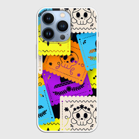 Чехол для iPhone 13 Pro с принтом Color pattern в Екатеринбурге,  |  | flower | hat | hipster | skull | узор | хипстер | цветок | череп | шляпа