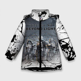 Зимняя куртка для девочек 3D с принтом Destiny 2 Beyond Light в Екатеринбурге, ткань верха — 100% полиэстер; подклад — 100% полиэстер, утеплитель — 100% полиэстер. | длина ниже бедра, удлиненная спинка, воротник стойка и отстегивающийся капюшон. Есть боковые карманы с листочкой на кнопках, утяжки по низу изделия и внутренний карман на молнии. 

Предусмотрены светоотражающий принт на спинке, радужный светоотражающий элемент на пуллере молнии и на резинке для утяжки. | destiny 2: beyond light | европа | игра | спутник | шутер | юпитера
