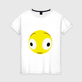 Женская футболка хлопок с принтом Проклятый эмодзи в Екатеринбурге, 100% хлопок | прямой крой, круглый вырез горловины, длина до линии бедер, слегка спущенное плечо | cursed | emoji | смайл | удивление | эмодзи