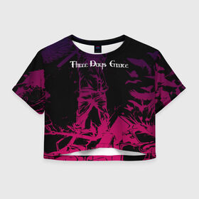 Женская футболка Crop-top 3D с принтом THREE DAYS GRACE. в Екатеринбурге, 100% полиэстер | круглая горловина, длина футболки до линии талии, рукава с отворотами | tdg | three days grace | группа | музыка | рок | три дейс грейс