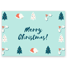 Поздравительная открытка с принтом merry christmas, рождество в Екатеринбурге, 100% бумага | плотность бумаги 280 г/м2, матовая, на обратной стороне линовка и место для марки
 | 