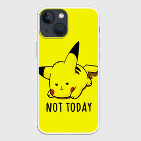 Чехол для iPhone 13 mini с принтом Пикачу лень в Екатеринбурге,  |  | not | pickachu | pika | pika pika | pokemon | today | депрессия | детектив | детектив пикачу | лень | пика | пика пика | пикачу | покемон | покемоны | с | с пикачу