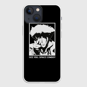 Чехол для iPhone 13 mini с принтом Увидимся, ковбой в Екатеринбурге,  |  | cowboy bebop | edward | ein | faye valentine | jet black | julia | see you space | spiegel | spike | vicious | бибоп | бэнг | валентштайн | джет блэк | киберпанк | ковбой | космический | манга | ретро аниме | спайк | спигель | увидимся | фей | 