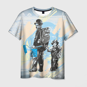 Мужская футболка 3D с принтом Чарли в Екатеринбурге, 100% полиэфир | прямой крой, круглый вырез горловины, длина до линии бедер | art | арт | графика | колор | чарли чаплин