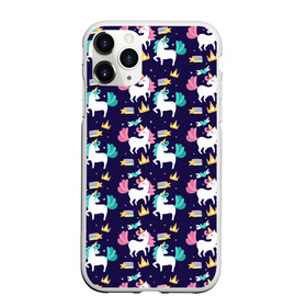 Чехол для iPhone 11 Pro Max матовый с принтом Unicorn pattern в Екатеринбурге, Силикон |  | cloud | heart | hoofs | horn | mane | pattern | star | tail | unicorn | грива | единорог | звезда | копыта | облако | рог | сердце | узор | хвост