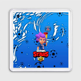 Магнит 55*55 с принтом BRAWL STARS SHELLY \ PSG. в Екатеринбурге, Пластик | Размер: 65*65 мм; Размер печати: 55*55 мм | Тематика изображения на принте: 8 bit | amber | brawl stars | crow | gale | leon | max | mecha | mecha crow | mr.p | psg | sally leon | shark | shelly | tara | virus 8 bit | werewolf leon | акула | амбер | берли | бравл старс | ворон | макс | оборотень | псж | шелли